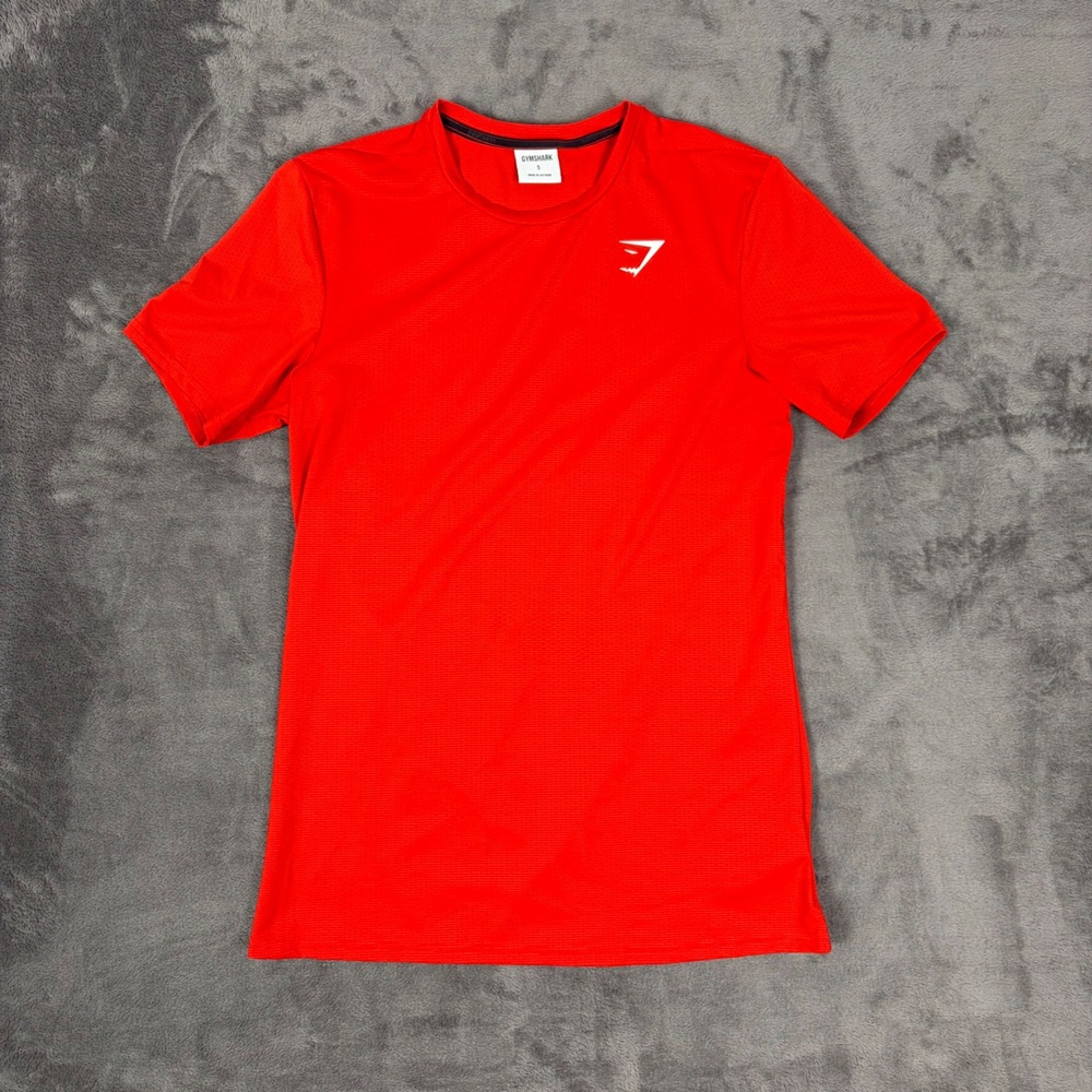 Gymshark T-Shirt Mens Small Red Arrival Short Sleeve Performance Athletic Gym